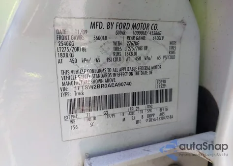 2010 Ford F-250 King Ranch from USA, damaged, VIN 1FTSW2BR0AEA90740